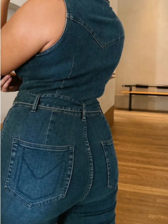 Show Me Your MuMu Denim - Show Me Your MUMU Denim Jacksonville Jumpsuit Sleeveless Color Thunder Sz XL